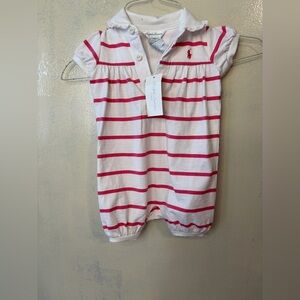 NEW Ralph Lauren baby girl striped jumper one piece size 6M